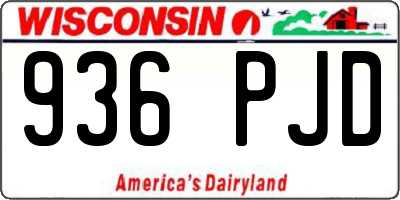WI license plate 936PJD