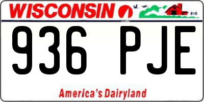 WI license plate 936PJE
