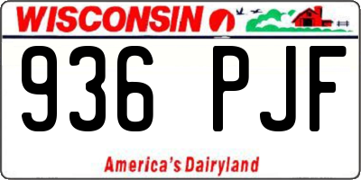 WI license plate 936PJF