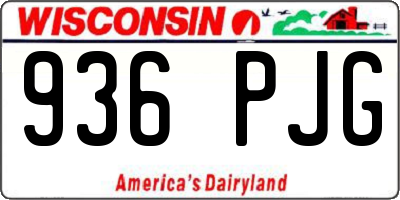 WI license plate 936PJG