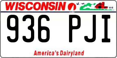 WI license plate 936PJI