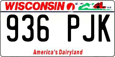 WI license plate 936PJK