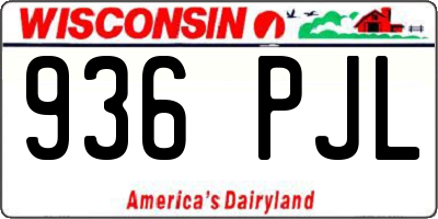 WI license plate 936PJL