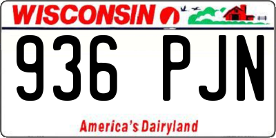 WI license plate 936PJN