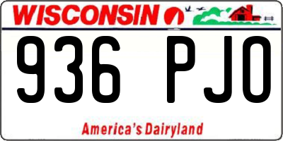 WI license plate 936PJO
