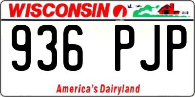 WI license plate 936PJP