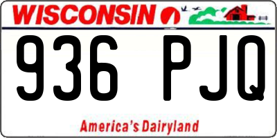 WI license plate 936PJQ