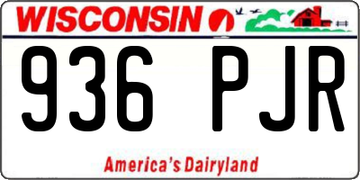 WI license plate 936PJR
