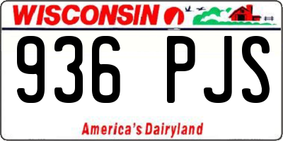 WI license plate 936PJS