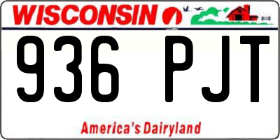 WI license plate 936PJT