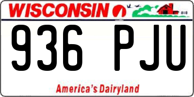 WI license plate 936PJU