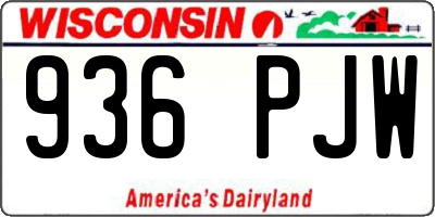 WI license plate 936PJW