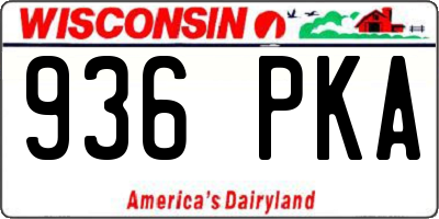 WI license plate 936PKA