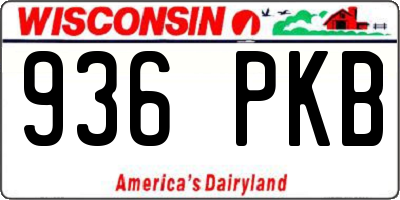 WI license plate 936PKB