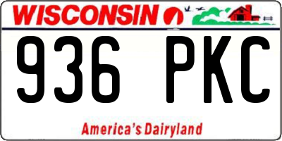 WI license plate 936PKC