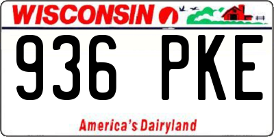 WI license plate 936PKE