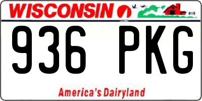 WI license plate 936PKG