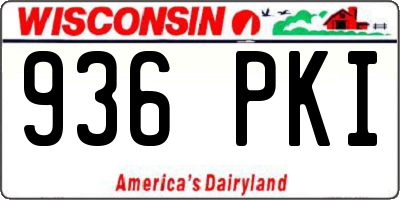 WI license plate 936PKI
