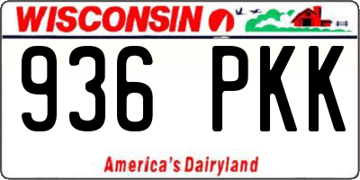 WI license plate 936PKK