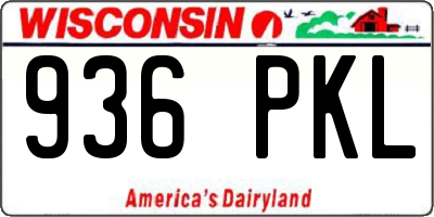 WI license plate 936PKL
