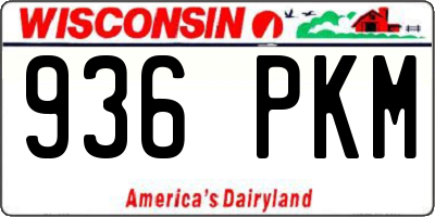 WI license plate 936PKM