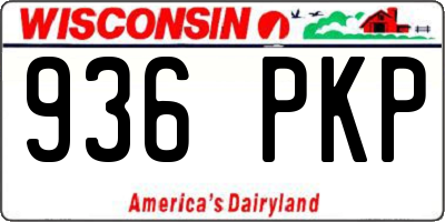 WI license plate 936PKP