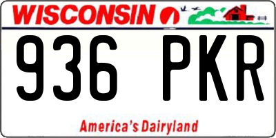 WI license plate 936PKR