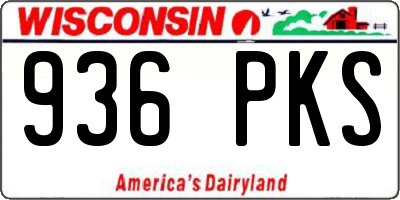 WI license plate 936PKS
