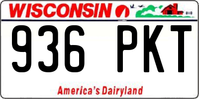 WI license plate 936PKT