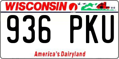 WI license plate 936PKU