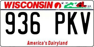 WI license plate 936PKV