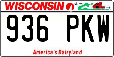 WI license plate 936PKW