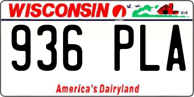 WI license plate 936PLA