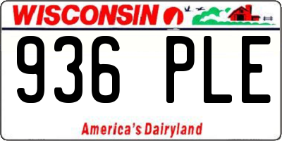 WI license plate 936PLE