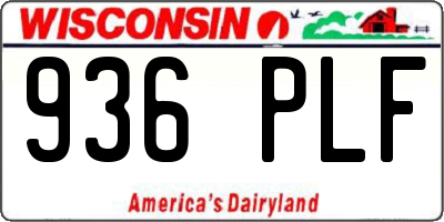 WI license plate 936PLF