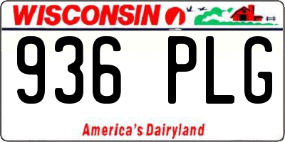 WI license plate 936PLG