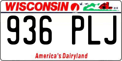 WI license plate 936PLJ