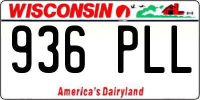 WI license plate 936PLL