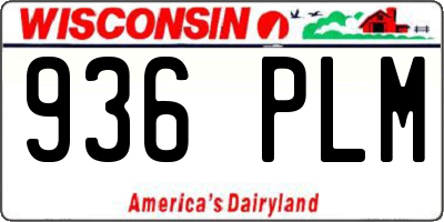 WI license plate 936PLM