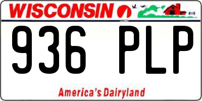 WI license plate 936PLP