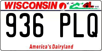 WI license plate 936PLQ