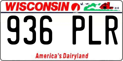WI license plate 936PLR