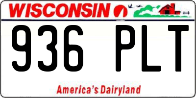 WI license plate 936PLT