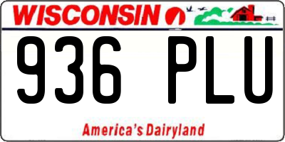 WI license plate 936PLU