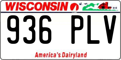 WI license plate 936PLV