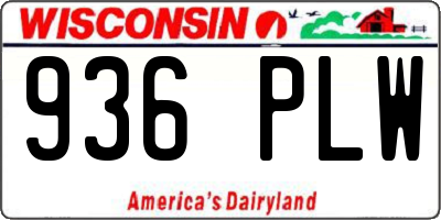 WI license plate 936PLW