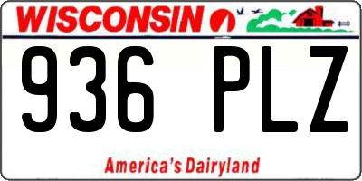 WI license plate 936PLZ