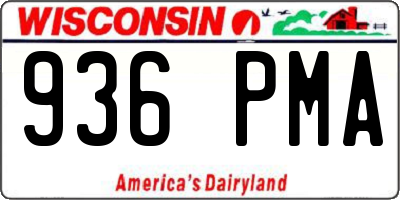 WI license plate 936PMA