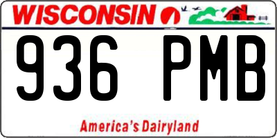 WI license plate 936PMB