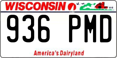 WI license plate 936PMD